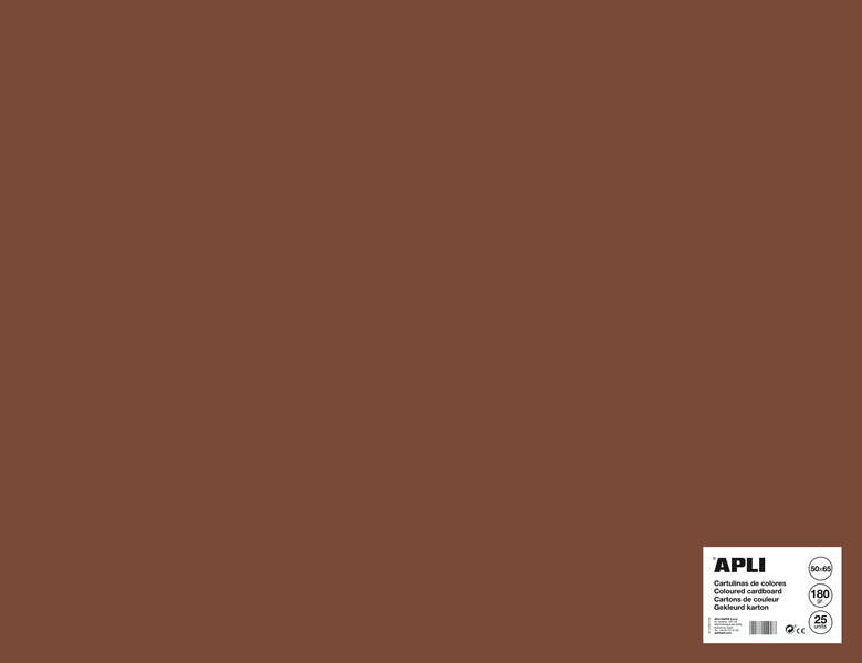 Apli Cartulina Marron 50 x 65cm 170g 25 Hojas