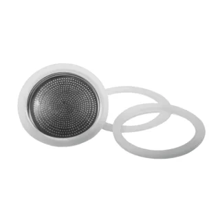 Cecotec Piccolina Filtro para Cafetera Italiana de 2 Tazas - Incluye 3 Juntas - Aluminio Resistente de Alta Calidad - Facil de Instalar - Optimiza Sabor y Calidad - Duradero y Ligero