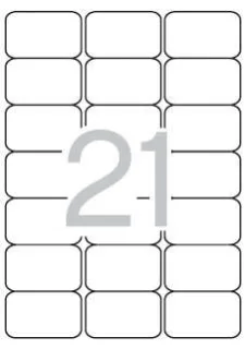 Apli Pack con 420 Etiquetas Rectangulares Translucidas Resistentes Intemperie 63.5x38.1mm - 20 Hojas por 21 Etiquetas - Cantos Romos - Adhesivo Permanente - Translucidas