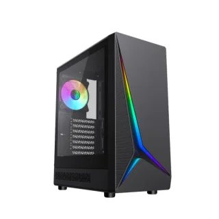 Coolbox GA450 StarLight Caja Torre ATX, Micro ATX, Mini-ITX - Lateral Cristal Templado - Tamaño HDD 2.5", 3.5" - USB-A 3.0, USB-C y Audio - Ventilador Trasero ARGB 120mm - Soporta Refrigerac