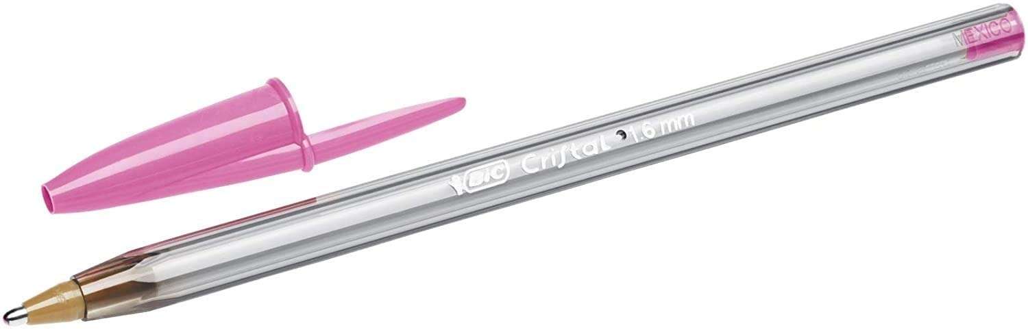 Bic Cristal Fun Boligrafo de Bola - Punta Gruesa de 1.6mm - Tinta con Base de Aceite - Color Rosa · Pack de 20 uds.
