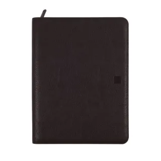 Finocam Focus Agenda Portadocumentos - Anual 2026 - Cierre de Cremallera - Formato E40 - 260x35x340mm - Semana Vista en Vertical - Color Negro