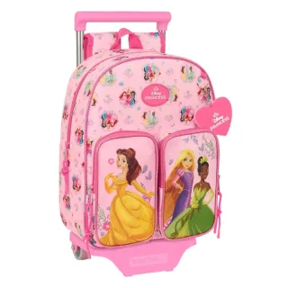 Safta Princesas Disney Mochila con Carro - Bolsillos Laterales - Hombreras Acolchadas - Bolsillo Frontal - Asa Superior - Mochila Extraible - Material Resistente - 10L - 260x110x340mm - Colo