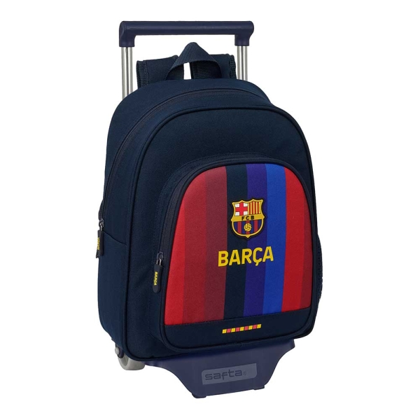 Safta F.C.Barcelona 1ª Equipacion 26/27 Mochila con Carro - Extraible - Portabotellas - Bolsillo Frontal - Asa de Mano - 28x34x10cm - Color Azul Noche