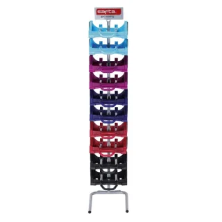 Safta Expositor con 10 Carros Portamochilas - Ruedas Antivibracion - Bandeja Ajustable - Sistema Universal para Mochilas - Material Resistente - Colores Surtidos