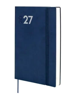 Finocam Dynamic Mara Agenda Profesional - Anual 2027 - 1 Dia por Pagina - Formato Y10 - 140x204mm - Goma Elastica - Tapa Blanda de PU - Esquinas Microperforadas - Papel de 80g/m2 - Color Azu