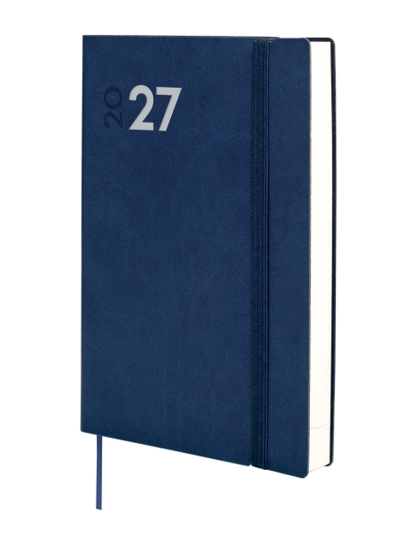 Finocam Dynamic Mara Agenda Profesional - Anual 2027 - 1 Dia por Pagina - Formato Y10 - 140x204mm - Goma Elastica - Tapa Blanda de PU - Esquinas Microperforadas - Papel de 80g/m2 - Color Azul