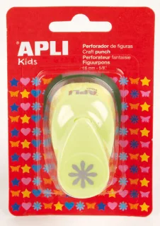 Apli Perforadora de Papel en Forma de Flor - Tamaño de Figura 16mm - Alta Calidad para Papel, Carton y Cartulina - Deposito de Restos de Papel - Doble Uso - Ideal para Scrapbooking y Manuali