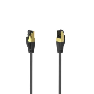 Hama Essential Cable de Red FTP RJ45 Cat-8 - Velocidad hasta 40Gbps - Longitud 1.5m - Blindaje Doble - Color Negro