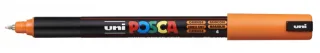 Posca PC-1MR Marcador de Pintura - Punta Roller de Fibra 0.7mm - Linea Extrafina - Tinta Pigmentada Base al Agua - Resistente a la Luz - Color Naranja · Pack de 6 uds.