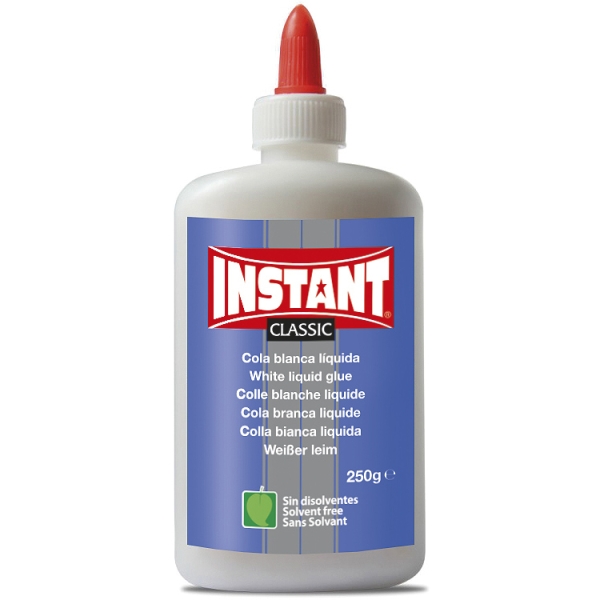 Instant Classic Cola Blanca 250gr - Apto para Uso Infantil y/o Domestico - Sin Disolventes - Color Blanco · Pack de 6 uds.
