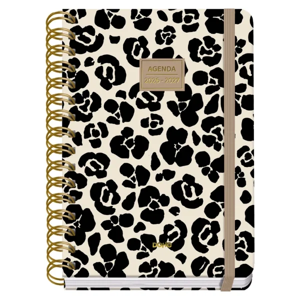 Dohe Premium Wild Agenda Escolar 26/27 - Formato A5 - Semana Vista - Papel Offset Ahuesado 80g - Cubierta de Carton Plastificado - Espiral Metalica Doble - Goma - 15x21x2cm - Multicolor