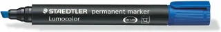 Staedtler Lumocolor 350 Rotulador Permanente - Punta Biselada 2-5mm aprox. - Tinta Base de Alcohol - Secado Rapido - Color Azul · Pack de 10 uds.
