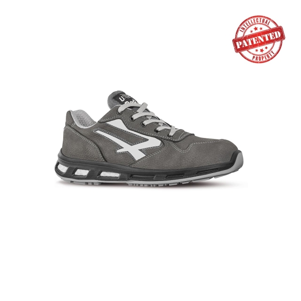 Upower Kick S ESD Calzado de Seguridad Bajos - Talla 35 - Cuero Nubuck Resistente, Puntera de Aluminio, Hidrofugos, Antiarrugas, Antideslizantes, Suela de Poliuretano, Proteccion S3S CI FO SR - Color Gris