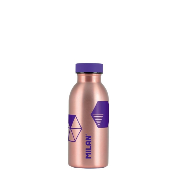 Milan Serie Copper Botella Isotermica 0.35L - Doble Pared de Acero Inoxidable - Liquidos Calientes hasta 12h, Frios hasta 24h - Color Bronce/Lila