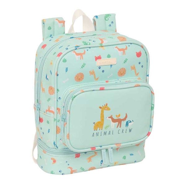 Safta Pandi Mochila Guarderia - Isotermica - Tarjeta ID - Compartimento Termo en Base - Asa de Mano Superior - Compatible con Carro - 7.25L - 220x100x270mm - Color Menta