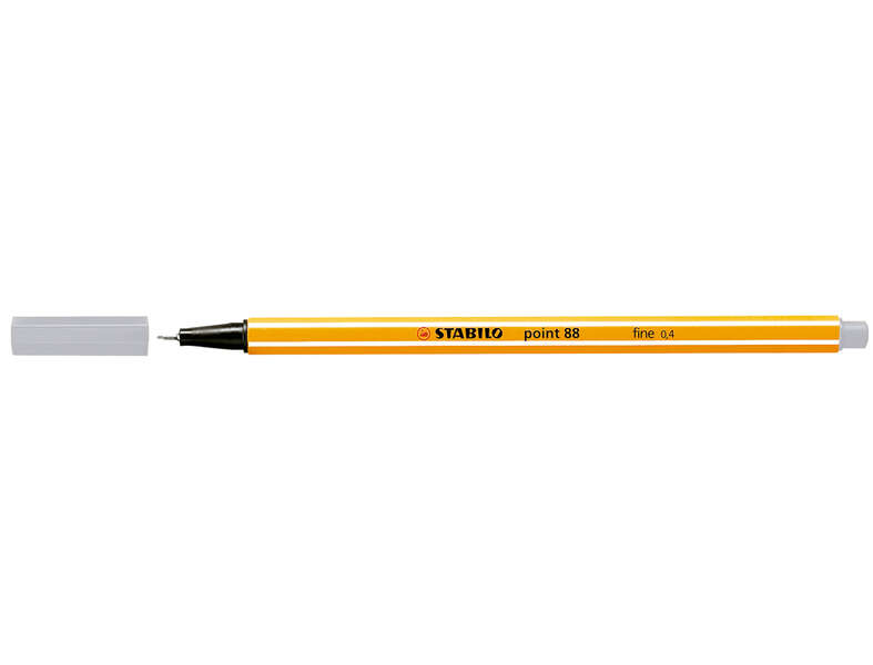 Stabilo Point 88 Rotulador de Punta Fina de Fibra - Trazo de 0.4 mm - Tinta con Base de Agua - Color Gris · Pack de 10 uds.