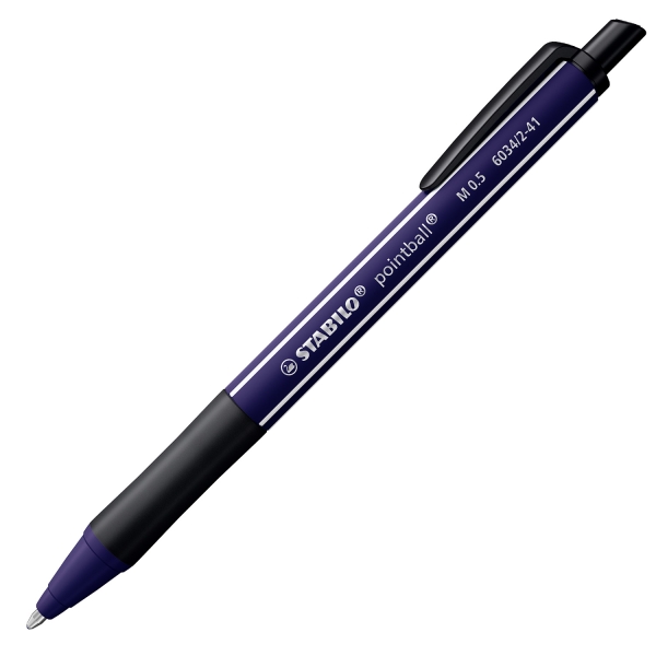 Stabilo Pointball Naturecolors Wildflower Boligrafo Retractil - Trazo 0.5mm - Hecho con 87% Bioplastico - Grip Antideslizante - Recargable - Tinta Azul - Color del Cuerpo Ultra Marino · Pack de 10 uds.