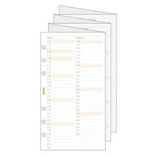 Finocam C996 Planificador de Recambio para Agendas Classic - Anual 2026 - Desplegable - Formato 609 - 94x1x171mm - Color Blanco