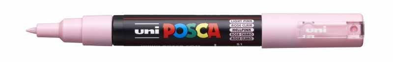Posca PC-1M Marcador de Pintura - Punta Conica 0.7mm - Tinta Base al Agua - Resistente a la Luz - No Permanente - Color Rosa Claro · Pack de 6 uds.