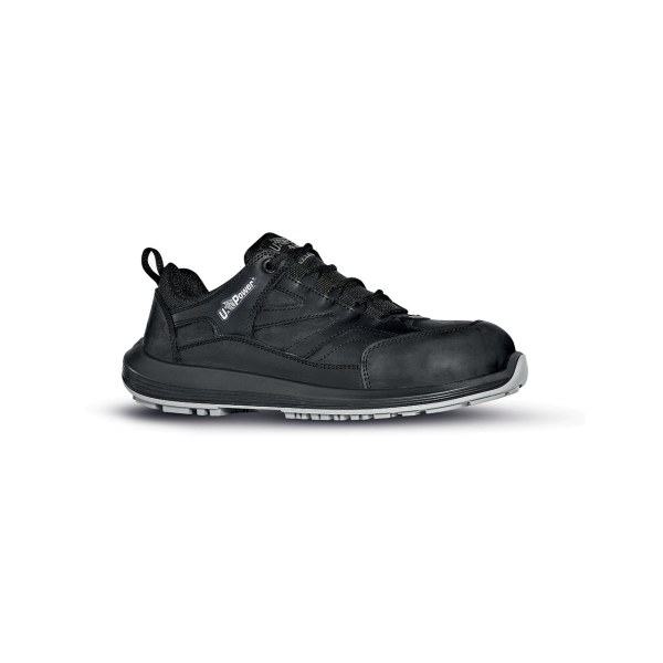 Upower Yukon S Calzado de Seguridad Bajos - Talla 35 - Empeine Piel Pull-Up Hidrofugo, Puntal AirToe Composite, Antiperforacion, Antideslizante, Suela PU/PU, Proteccion S3S FO SR - Color Neg