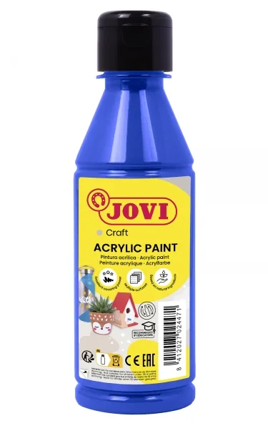 Jovi Jovidecor Acryl Pintura Acrilica - Acabado Satinado - Alto Poder Cubriente - Facil Aplicacion - Resistente al Agua y Jabon - Color Azul