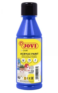 Jovi Jovidecor Acryl Pintura Acrilica - Acabado Satinado - Alto Poder Cubriente - Facil Aplicacion - Resistente al Agua y Jabon - Color Azul