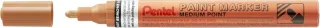 Pentel Paint Marker Marcador de Pintura - Punta Media 4.5mm - Permanente en todas las Superficies - Resistente a Luz y Agua - Cuerpo de Aluminio - Color Bronce · Pack de 12 uds.
