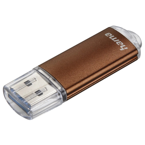 Hama Laeta Memoria Pendrive USB 3.0 con Tapa - 128GB de Capacidad - 90Mb/s de Transferencia - Cuerpo Metalico - 60x18x9mm - Color Marron