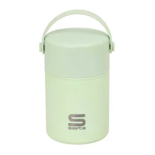 Safta Termo para Alimentos - Acero Inoxidable - Cuchara Plegable - Base de Silicona - Asa Superior - 12h Caliente - 24h Frio - Acero Inoxidable - 10.5x17x10.5cm - Color Menta
