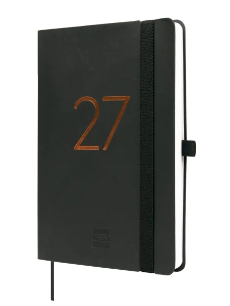 Finocam Capri Agenda de Tapa Blanda - 16 Meses - Semana Vista Horizontal - Formato F4 - 118x168mm - Papel de 80g/m2 - Bolsillo Interior - Cierre con Goma - Color Negro