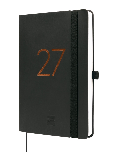 Finocam Capri Agenda de Tapa Blanda - 16 Meses - Semana Vista Horizontal - Formato F4 - 118x168mm - Papel de 80g/m2 - Bolsillo Interior - Cierre con Goma - Color Negro
