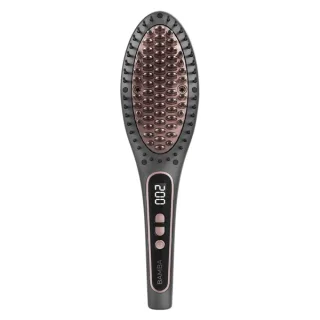Cecotec InstantCare Smooth Brush Cepillo Alisador de Ceramica - Pantalla LED - Temperatura Regulable hasta 220ºC - Autoapagado - Cable de 3m - Color Gris Oscuro
