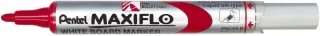 Pentel Maxiflo Rotulador para Pizarra Blanca - Regulacion del Flujo de Tinta - Punta de Bala - Ancho de Linea 2mm - 50% de Materiales Reciclados - Color Rojo · Pack de 12 uds.