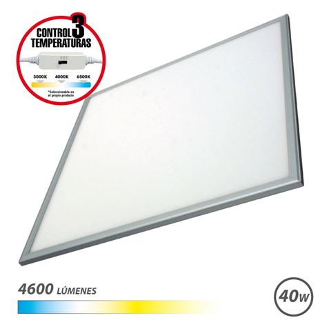 Elbat Panel LED 60x60 40W - 4600Lm - Selector 3 Temperaturas - Color Blanco · Pack de 10 uds.