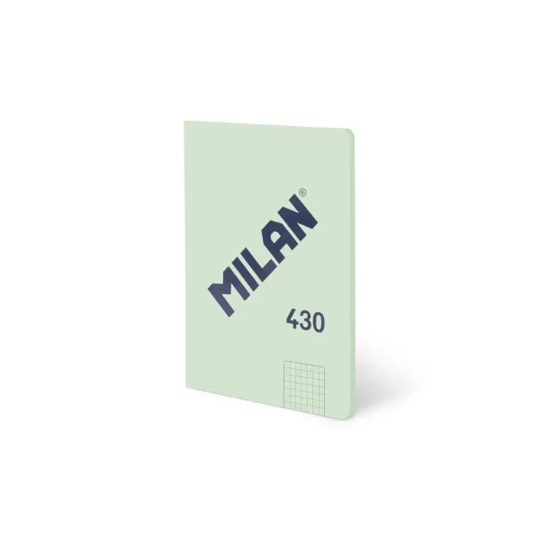 Milan 430 Libreta Encolada Formato A5 Cuadricula 5x5 - 48 Hojas de 95 gr/m2 - Microperforado - Tapa Blanda - Color Verde
