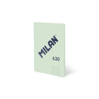 Milan 430 Libreta Encolada Formato A5 Cuadricula 5x5 - 48 Hojas de 95 gr/m2 - Microperforado - Tapa Blanda - Color Verde