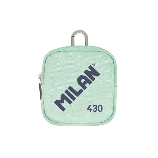 Milan Coleccion 430 Monedero Pequeño - Tamaño Monedero 10,3x10x2,5cm - Cierre de Cremallera - Mosqueton de Aluminio - Color Verde