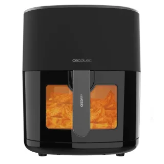 Cecotec Cecofry Fantastik Window 6500 Freidora de Aire - 1700W - Capacidad 6.5L - Pantalla Digital - Temperatura Regulable hasta 200ºC - Multifuncion - Ventana de Visualizacion - Color Negro