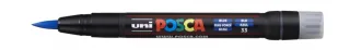 Posca PCF-350 Marcador de Pintura - Punta Acrilica Estilo Pincel - Tinta Base al Agua - Resistente a la Luz - No Permanente - Ideal para Carteleria y Decoracion - Color Azul · Pack de 5 uds.