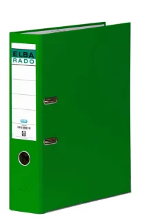 Elba Chic Archivador de Palanca Tamaño Folio - Lomo de 80mm - Con Ollao y Rado - Forrado Exterior PVC - Color Verde