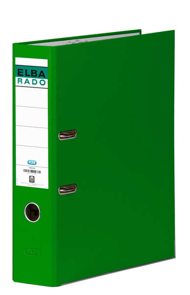 Elba Chic Archivador de Palanca Tamaño Folio - Lomo de 80mm - Con Ollao y Rado - Forrado Exterior PVC - Color Verde