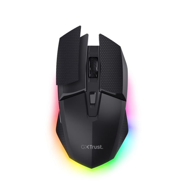 Trust GXT 122 Felox+ Raton Gaming Inalambrico con 7 Botones - Bluetooth - Ajustable hasta 12.000dpi - Luz LED RGB - Recargable - Almohadillas Antideslizantes - 42x70x131mm - Color Negro
