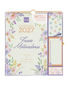 Finocam Sep Calendario de Pared - 16 Meses - Mes Vista - Formato Plus - 215x325mm - Espiral Doble Metalica - Papel de 140g/m2 - Espacio para Notas - Anilla Portaboligrafo - Multicolor
