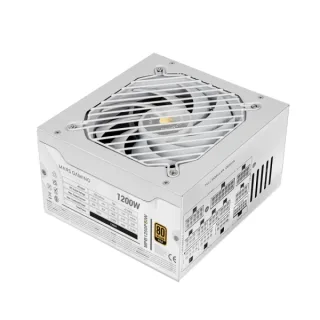 Mars Gaming MPB1200PSI Fuente de Alimentacion ATX - 1200W - Ventilador 140mm - 80 Plus Gold - Silencioso 14dB - Cableado Modular - Antivibracion - Cables Planos - 150x160x85mm - Color Blanco