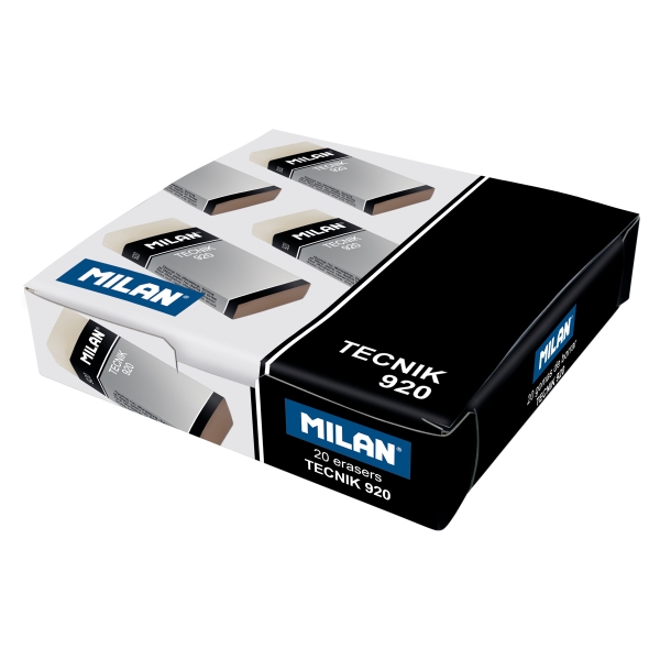 Milan Tecnik 920 Gomas de Borrar - Color Gris · Pack de 20 uds.