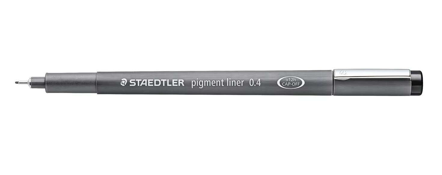 Staedtler Pigment Liner 308 Rotulador Calibrado - Trazo 0.4mm - Secado Rapido - Color Negro · Pack de 10 uds.