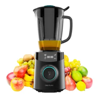 Cecotec Power Black Titanium 1800 Advance Batidora de Vaso - 1800W - Cuchilla de Titanio - Jarra de Vidrio 1.8L - Programas Automaticos - 10 Velocidades - Pantalla Digital - Color Negro