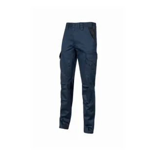 Upower Guapo Pantalones de Trabajo de Algodon Elastico - Talla 2XL - Bolsillos Multifuncionales, Cierre Resistente, Proteccion Lumbar, Rodillas Preformadas, DPI1 - Color Azul Oscuro Westlake