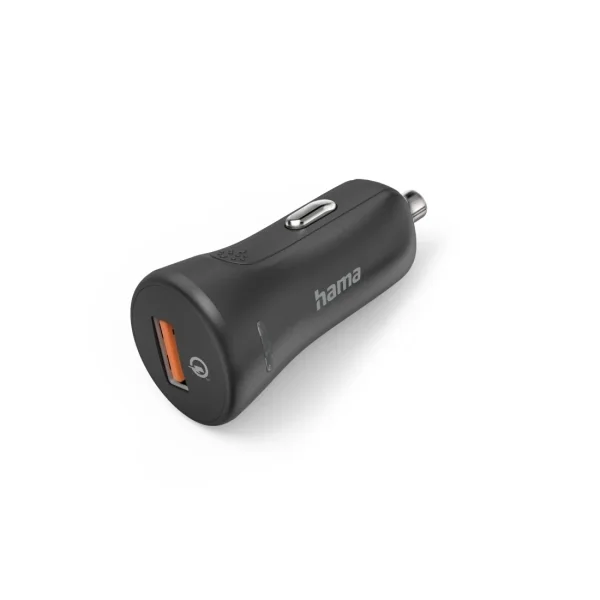 Hama Cargador de Coche 19.5W - USB-A - Pantalla LED - Qualcomm 3.0 - Color Negro